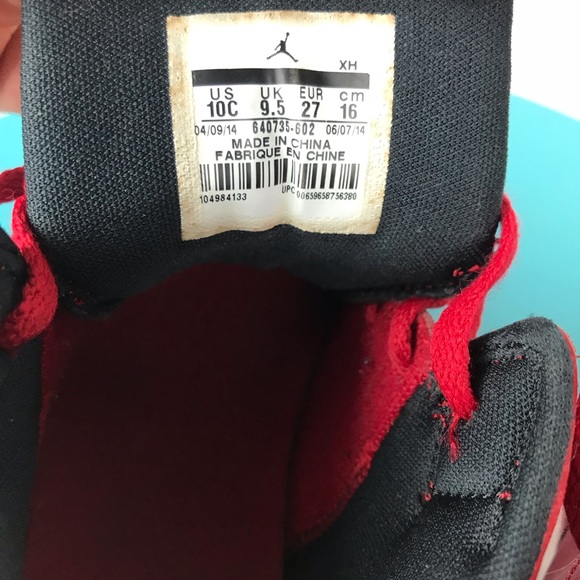 Kids Retro Jordan 1 Nike Sneaker Boys Red Size 10C - Picture 5 of 6